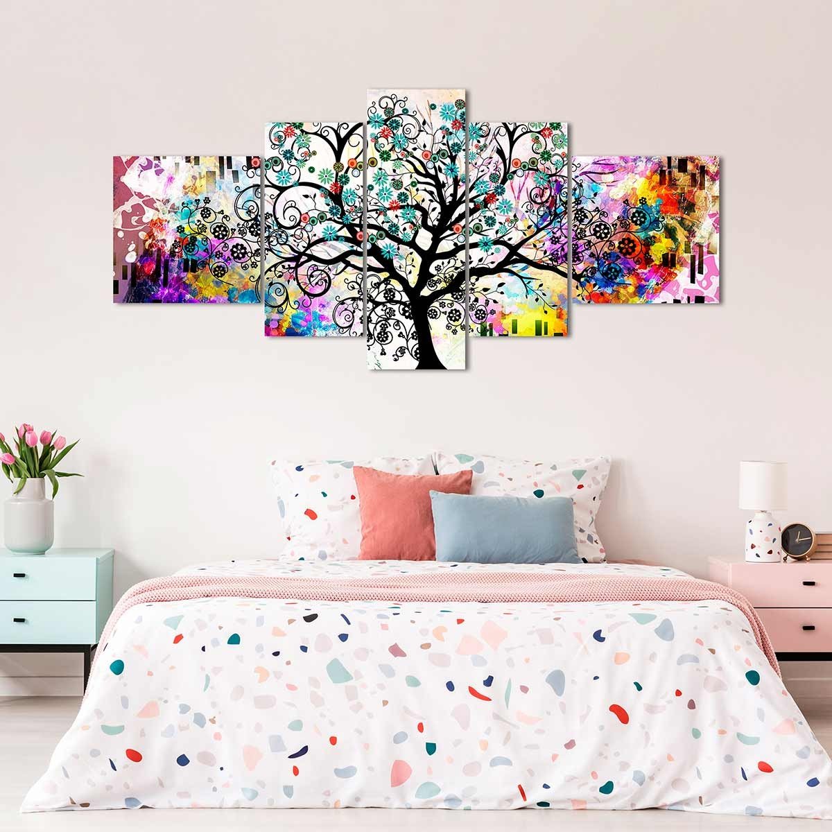 Cuadro en Lienzo Tríptico Adaptación del Arbol de la vida de Klimt - DekoArte