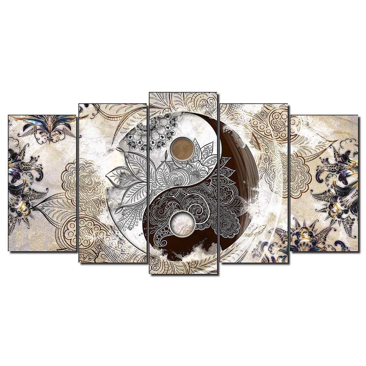 Cuadro en Lienzo Tríptico Estilo Zen Ying Yang - DekoArte
