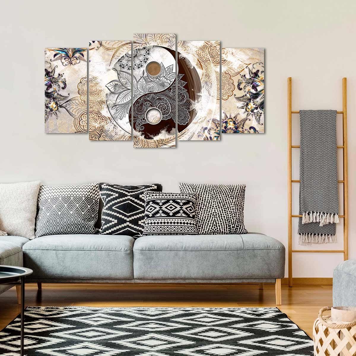 Cuadro en Lienzo Tríptico Estilo Zen Ying Yang - DekoArte