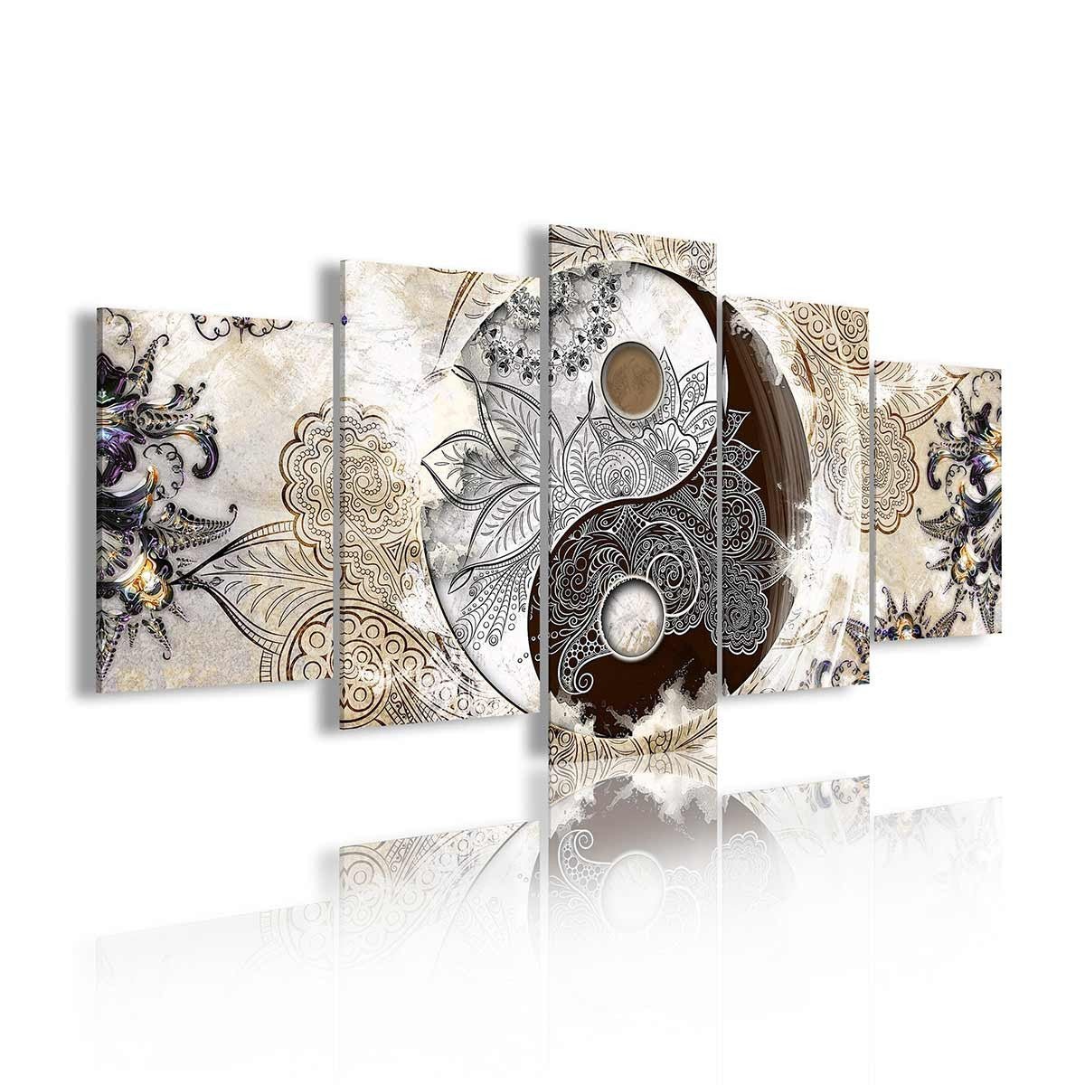 Cuadro en Lienzo Tríptico Estilo Zen Ying Yang - DekoArte