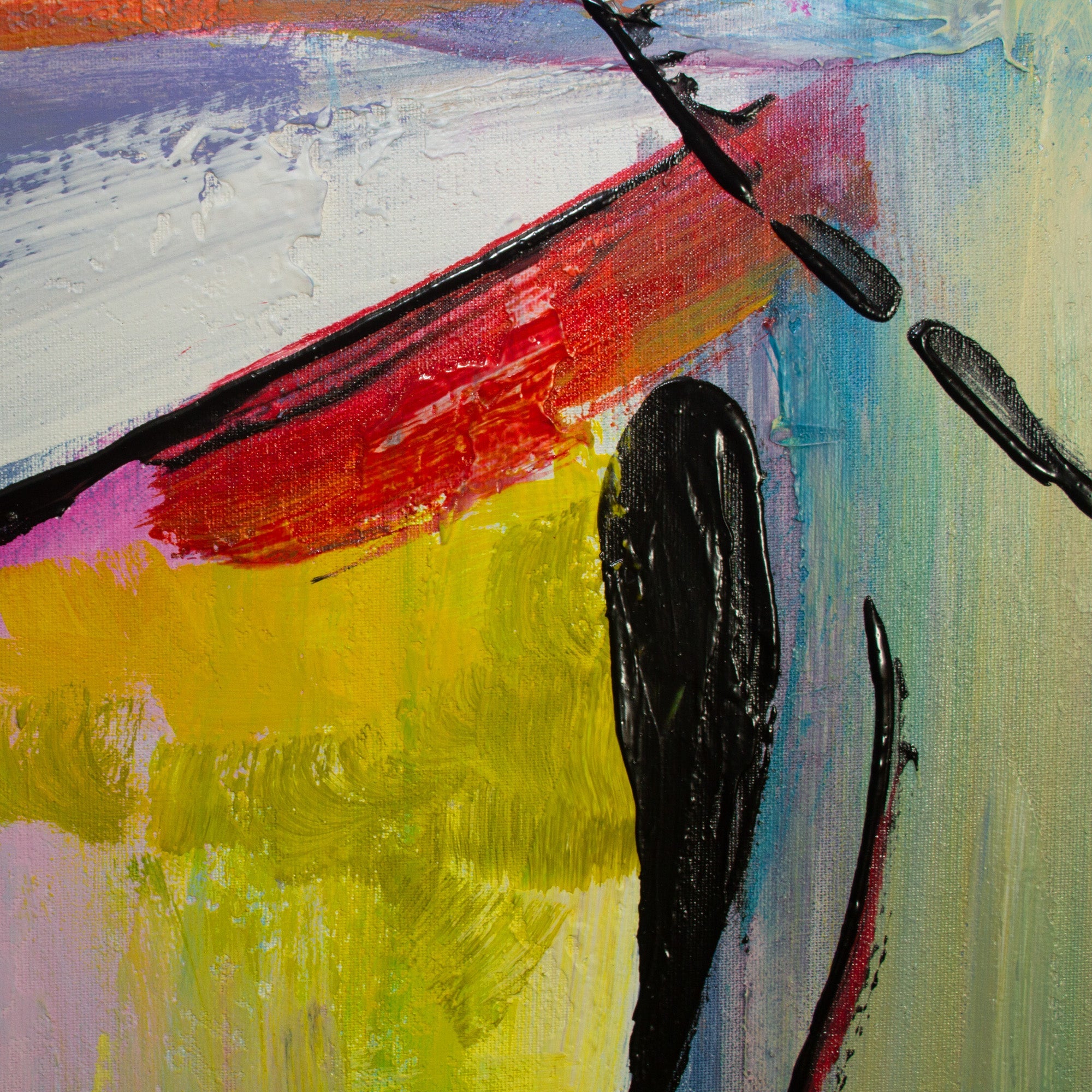 Cuadro figurativo pintado a mano | Rostros abstractos en color - DekoArte