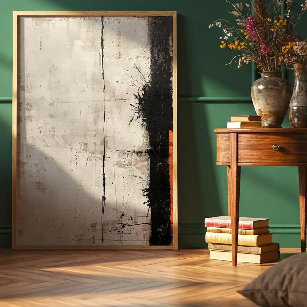 Cuadro Japandi abstracto con contraste elegante - DekoArte