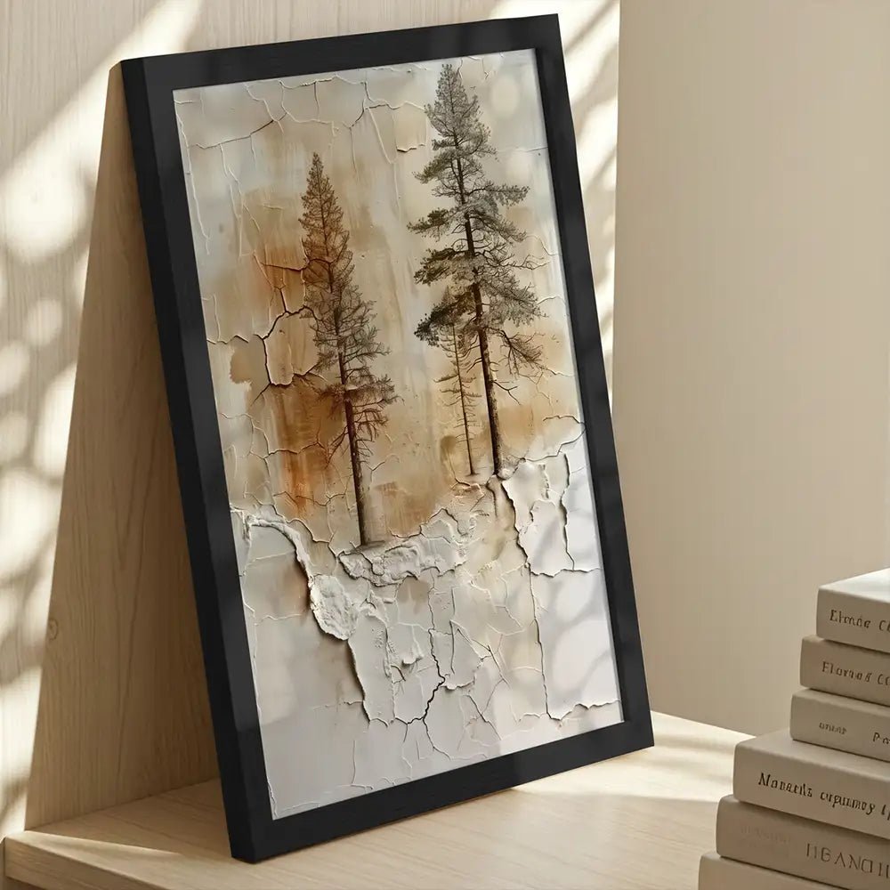 Cuadro Japandi de raíces y textura | Arte que revela el tiempo - DekoArte