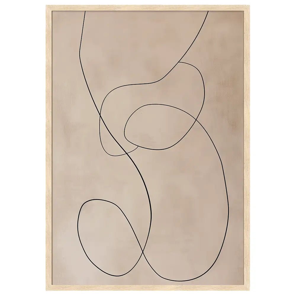 Cuadro minimalista abstracto en beige | Trazos con armonía - DekoArte