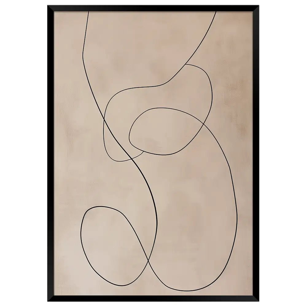 Cuadro minimalista abstracto en beige | Trazos con armonía - DekoArte