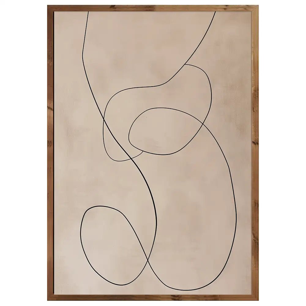 Cuadro minimalista abstracto en beige | Trazos con armonía - DekoArte
