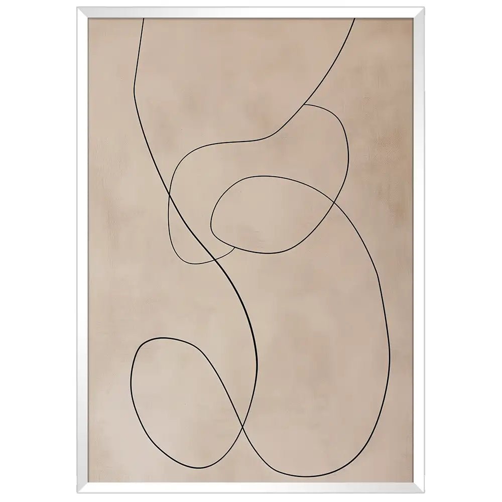 Cuadro minimalista abstracto en beige | Trazos con armonía - DekoArte