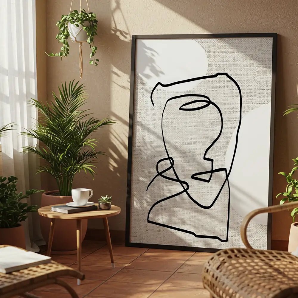 Cuadro minimalista rostro | Líneas y contornos - DekoArte