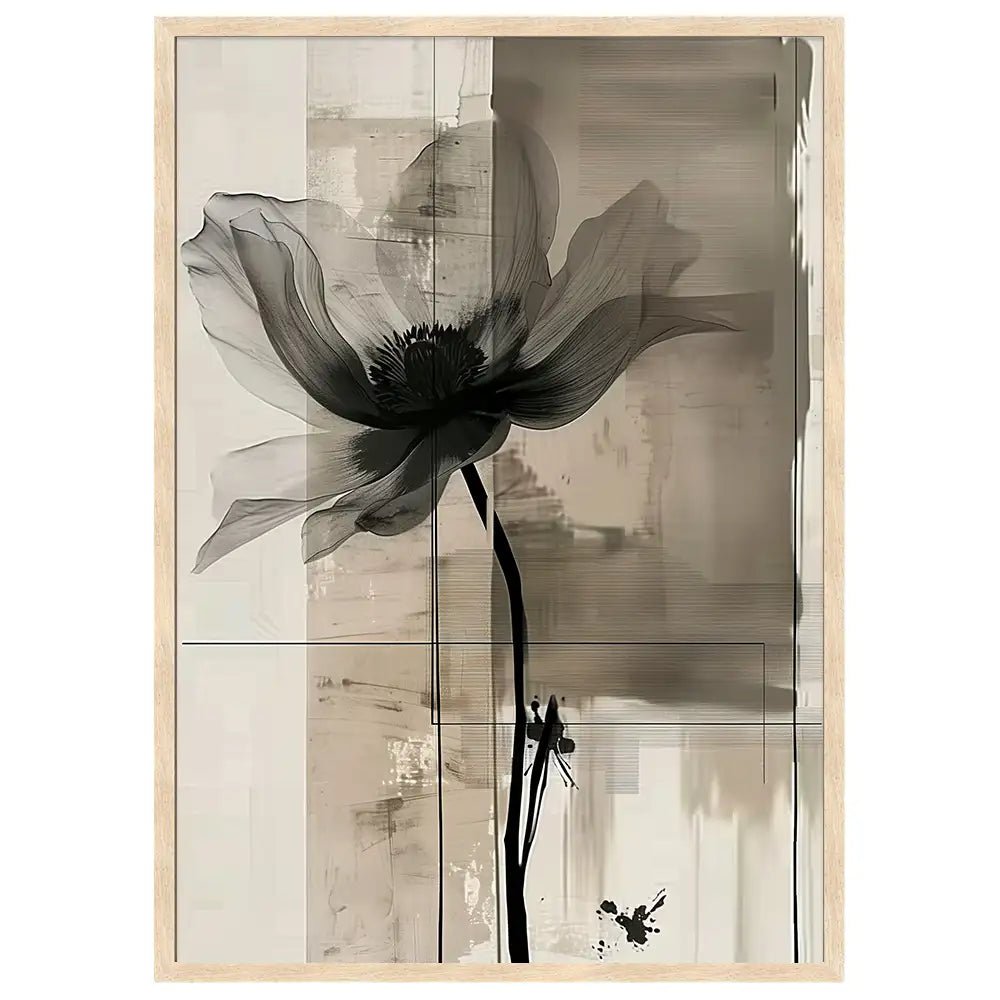 Cuadro moderno de flores grandes para sala moderna y elegante - DekoArte