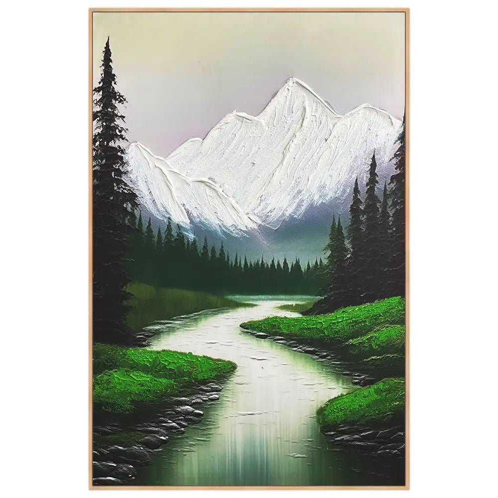 Cuadro moderno en relieve de montaña con texturas en escayola - DekoArte