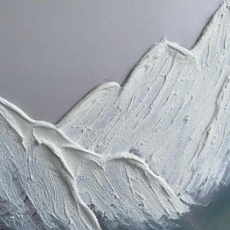 Cuadro moderno en relieve de montaña con texturas en escayola - DekoArte