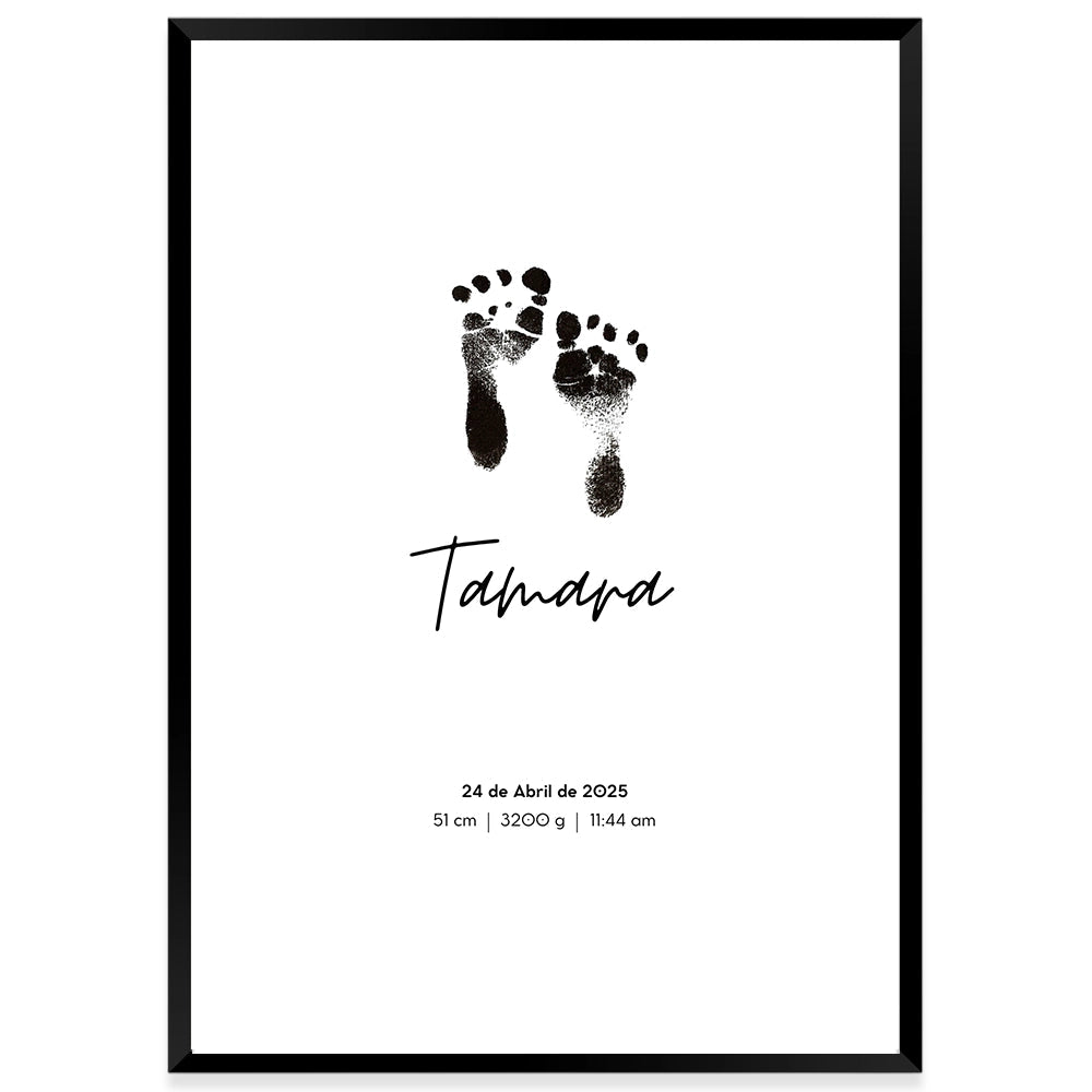 Cuadro natalicio personalizado con huellas del bebé - DekoArte