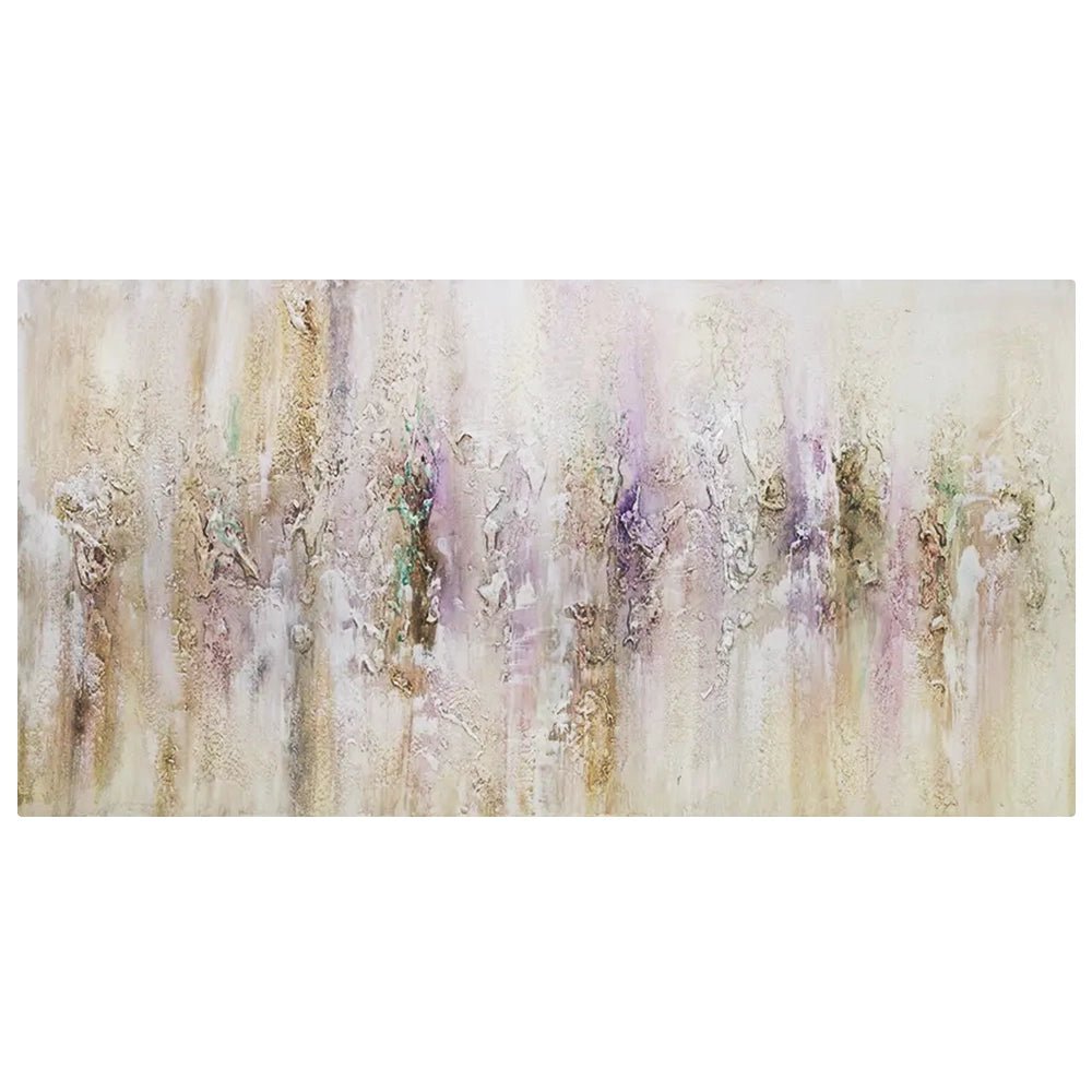 Cuadro pintado a mano con relieve en tonos metálicos suaves - DekoArte