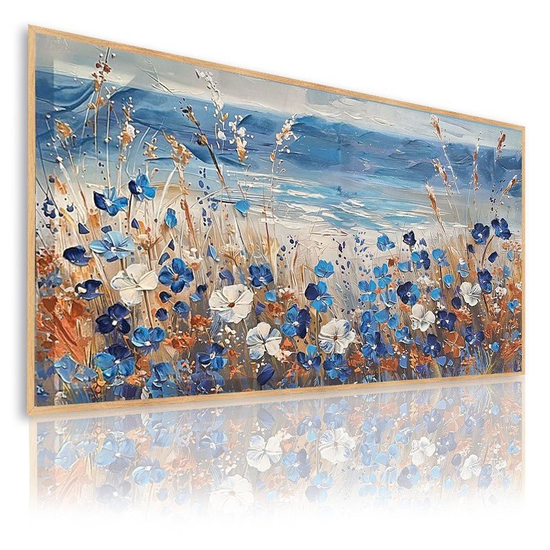 Cuadro pintado a mano mar de flores - DekoArte