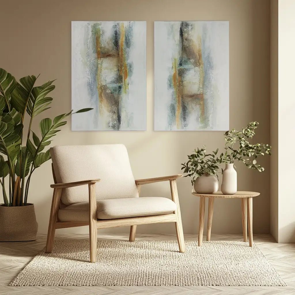 Cuadro pintado a mano original con textura en tonos oxidados - DekoArte