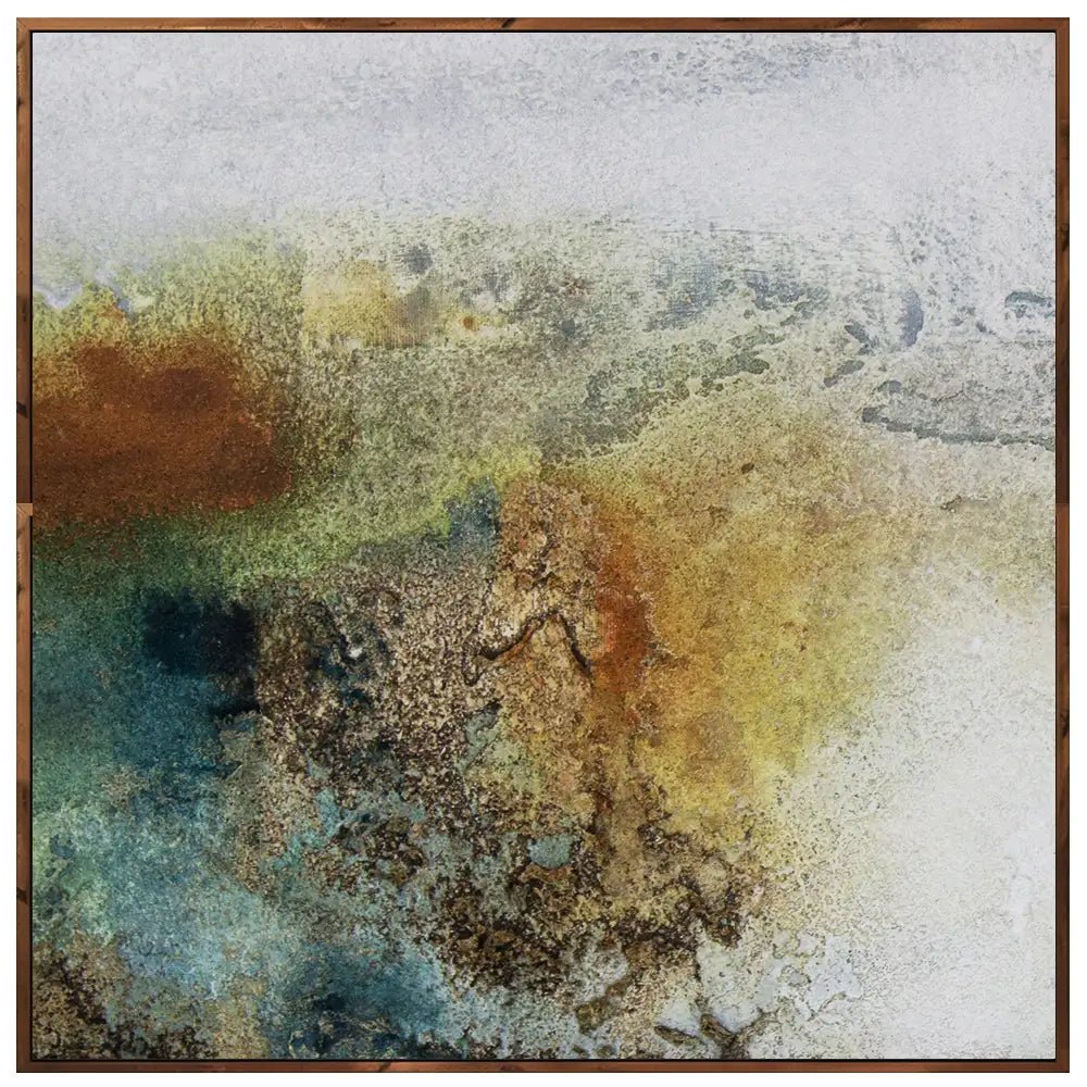 Cuadro pintado a mano original con textura en tonos oxidados - DekoArte