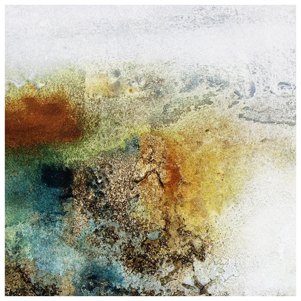 Cuadro pintado a mano original con textura en tonos oxidados - DekoArte