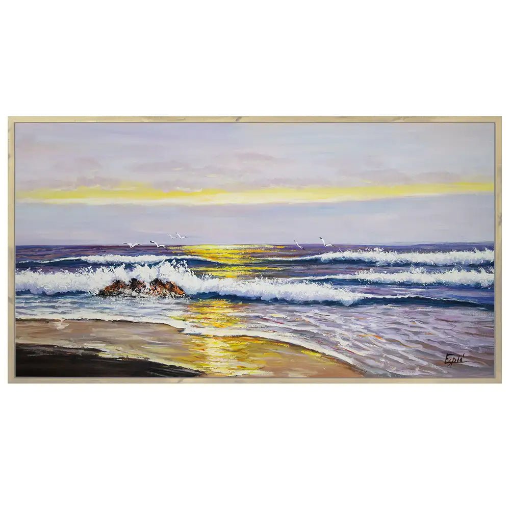 Cuadro pintado a mano para pasillos con estilo sereno - DekoArte