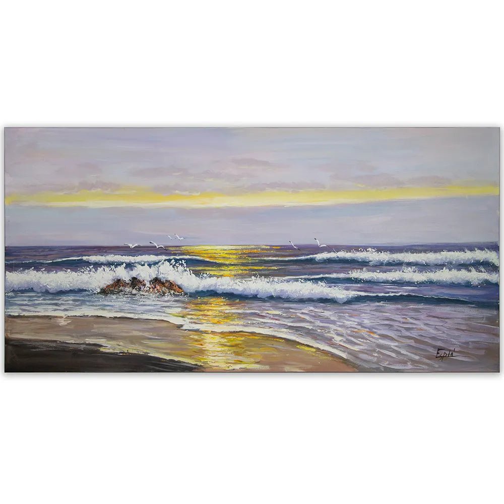 Cuadro pintado a mano para pasillos con estilo sereno - DekoArte