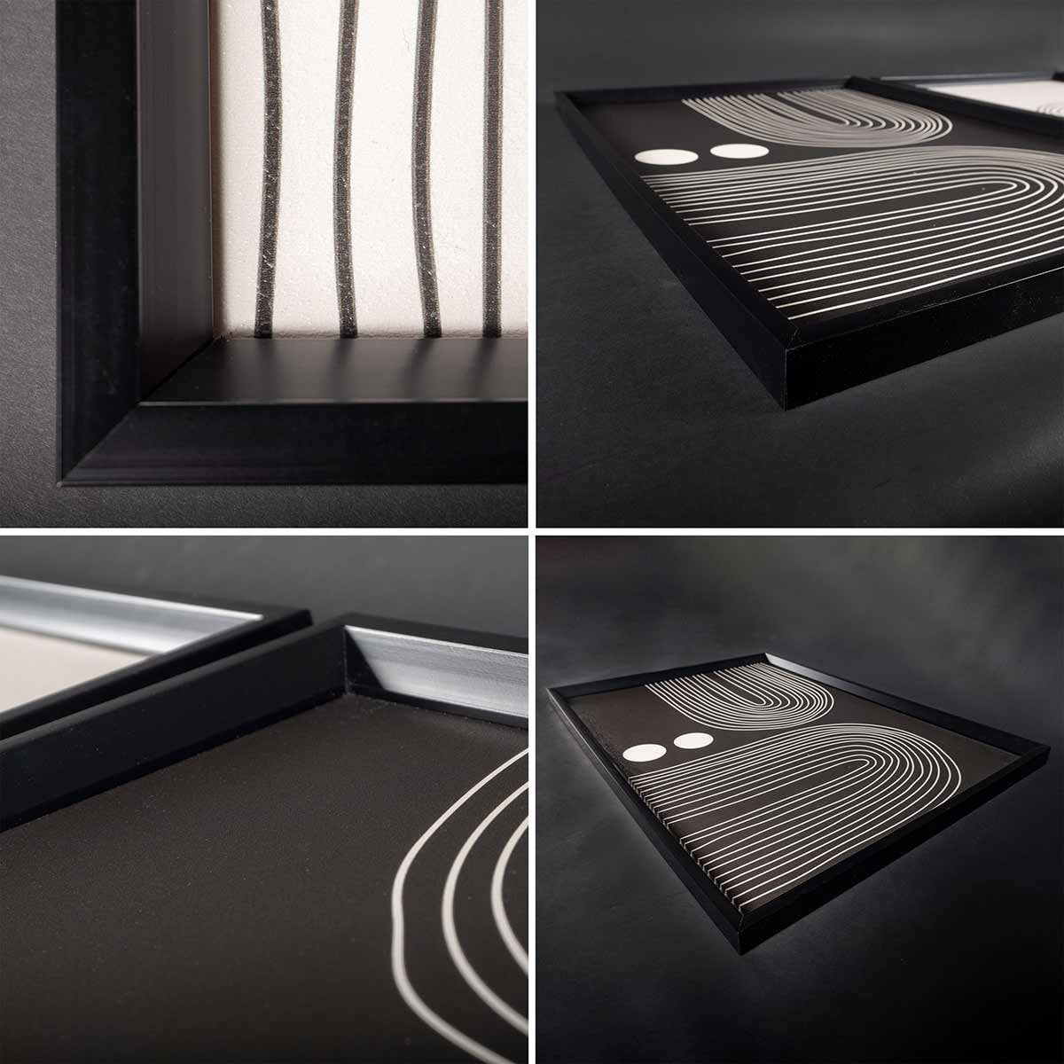 Cuadro Tríptico con Marco Negro Estilo Nórdico - DekoArte