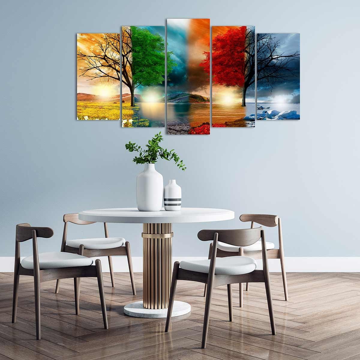 Cuadro Tríptico Estilo Cuatro Estaciones - Decoración Moderna - DekoArte