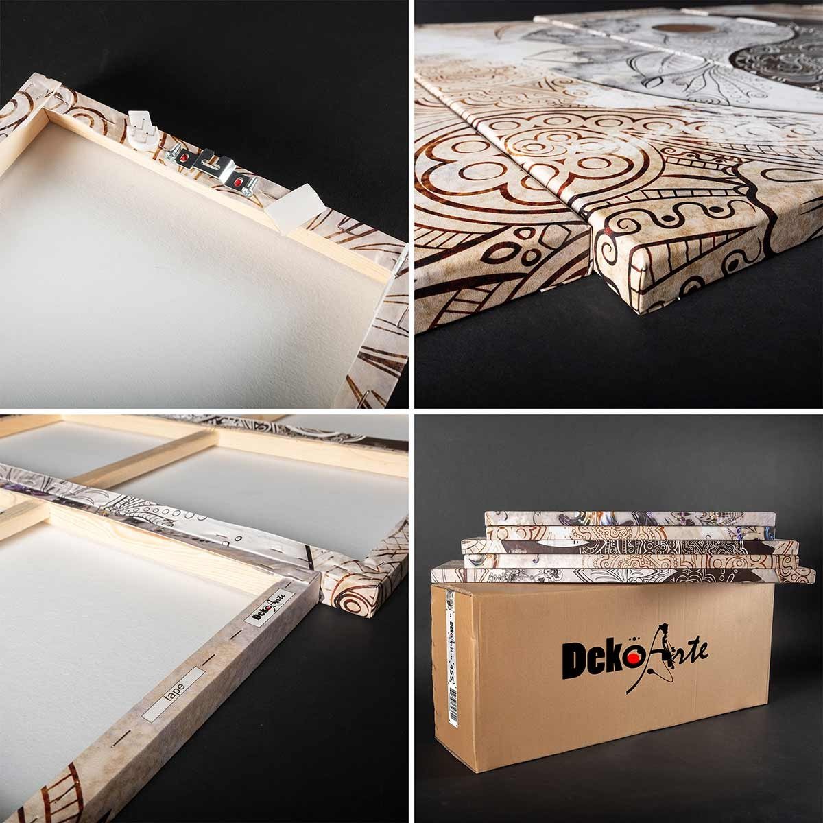 Cuadro Tríptico Paisaje Nocturno Marítimo - Decoración Elegante - DekoArte