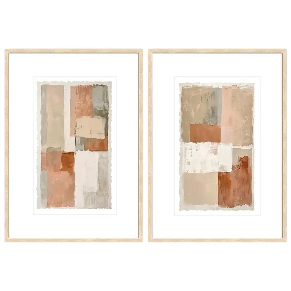 Cuadros abstractos con paspartú | Tonos tierra - DekoArte