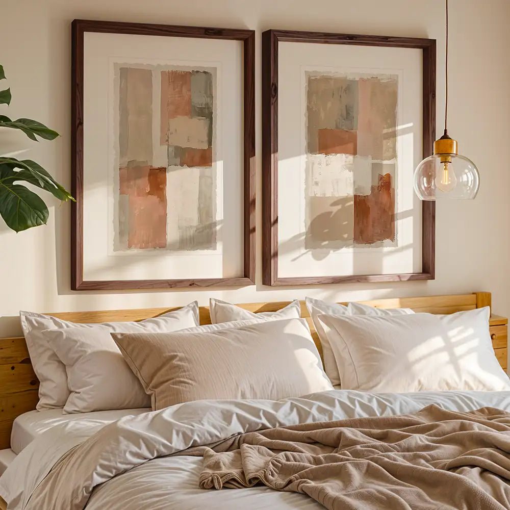 Cuadros abstractos con paspartú | Tonos tierra - DekoArte