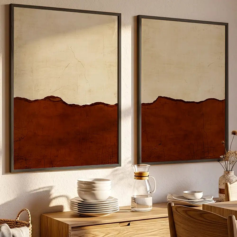 Cuadros abstractos en colores cálidos - DekoArte