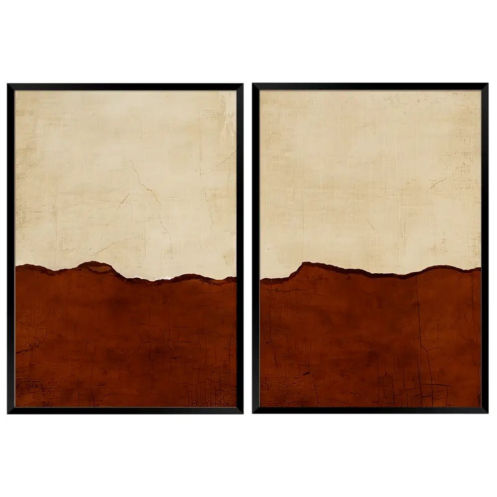 Cuadros abstractos en colores cálidos - DekoArte