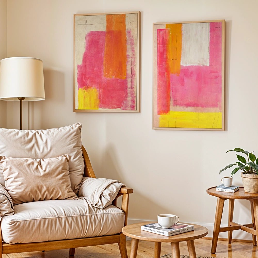 Cuadros alegres abstractos | Pintado a mano - DekoArte