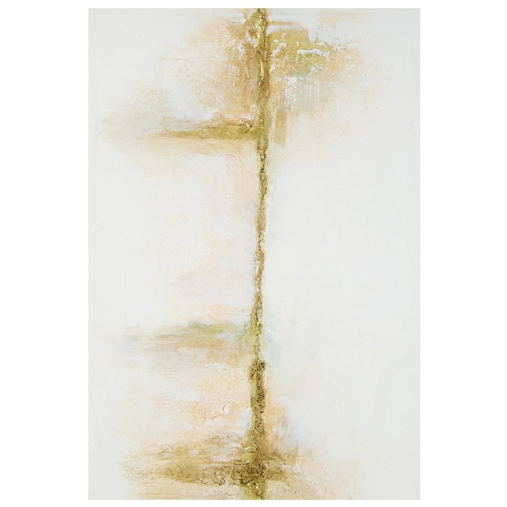 Cuadros con relieve con detalles dorados y fondo neutro - DekoArte