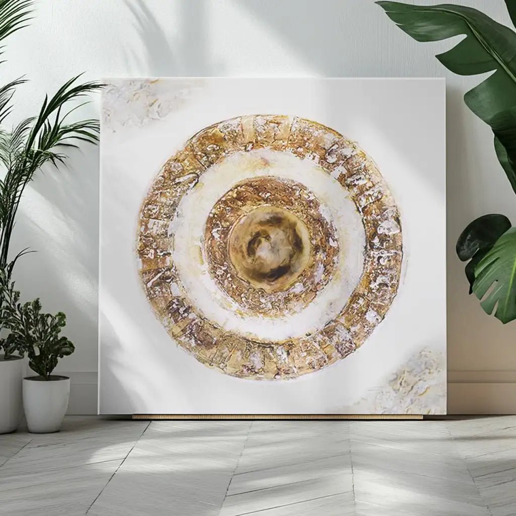 Cuadros con relieve en tonos tierra y texturas erosionadas - DekoArte