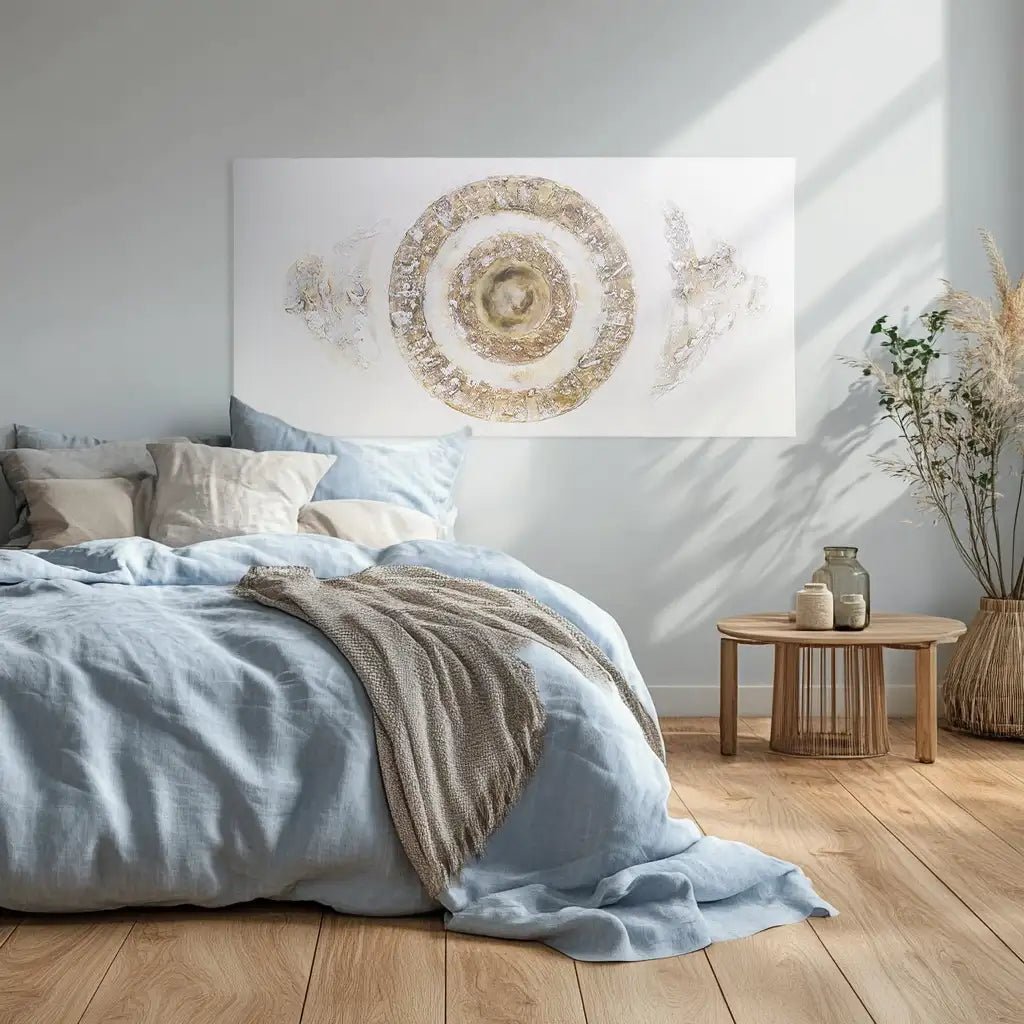 Cuadros con relieve en tonos tierra y texturas erosionadas - DekoArte