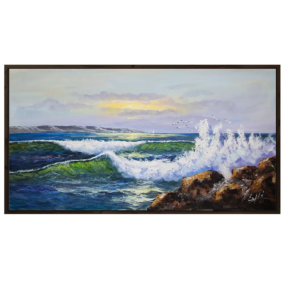 Cuadros de olas de mar | Escena marina en tonos vibrantes - DekoArte