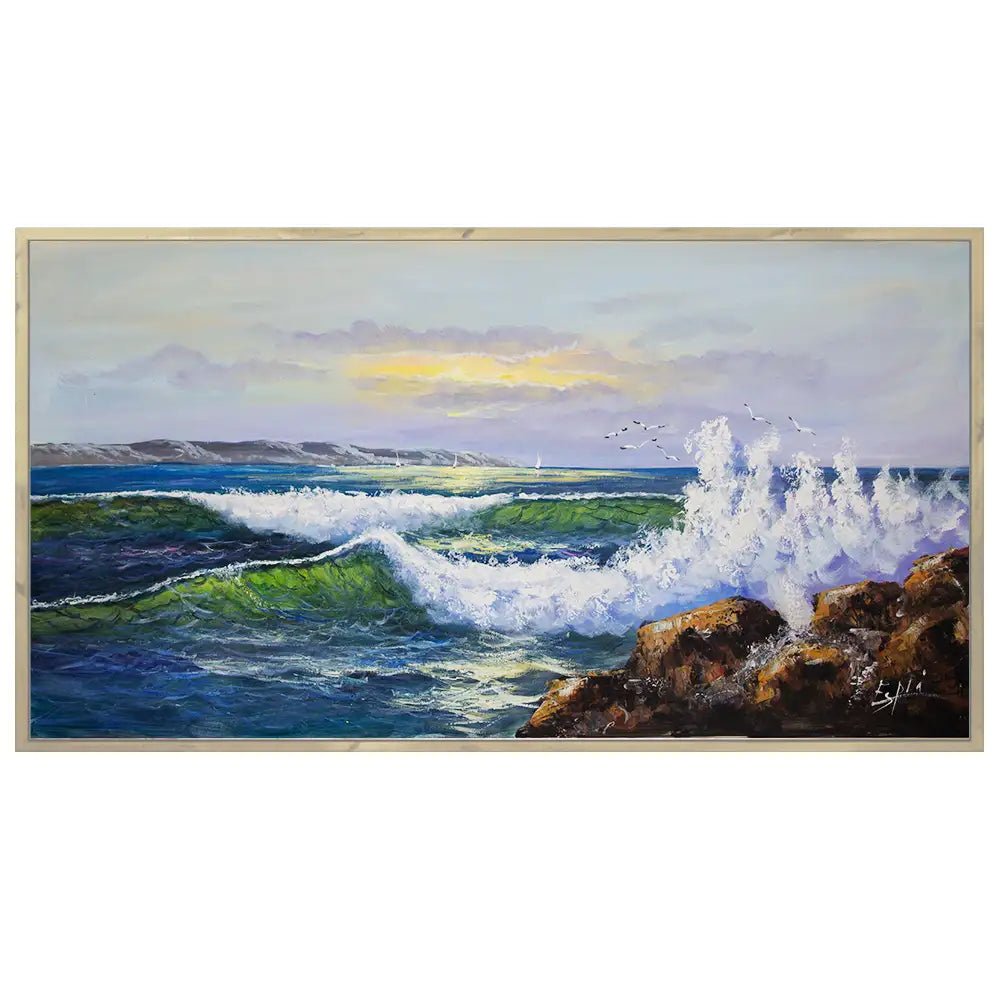 Cuadros de olas de mar | Escena marina en tonos vibrantes - DekoArte