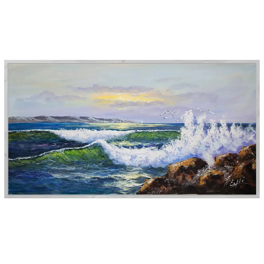 Cuadros de olas de mar | Escena marina en tonos vibrantes - DekoArte