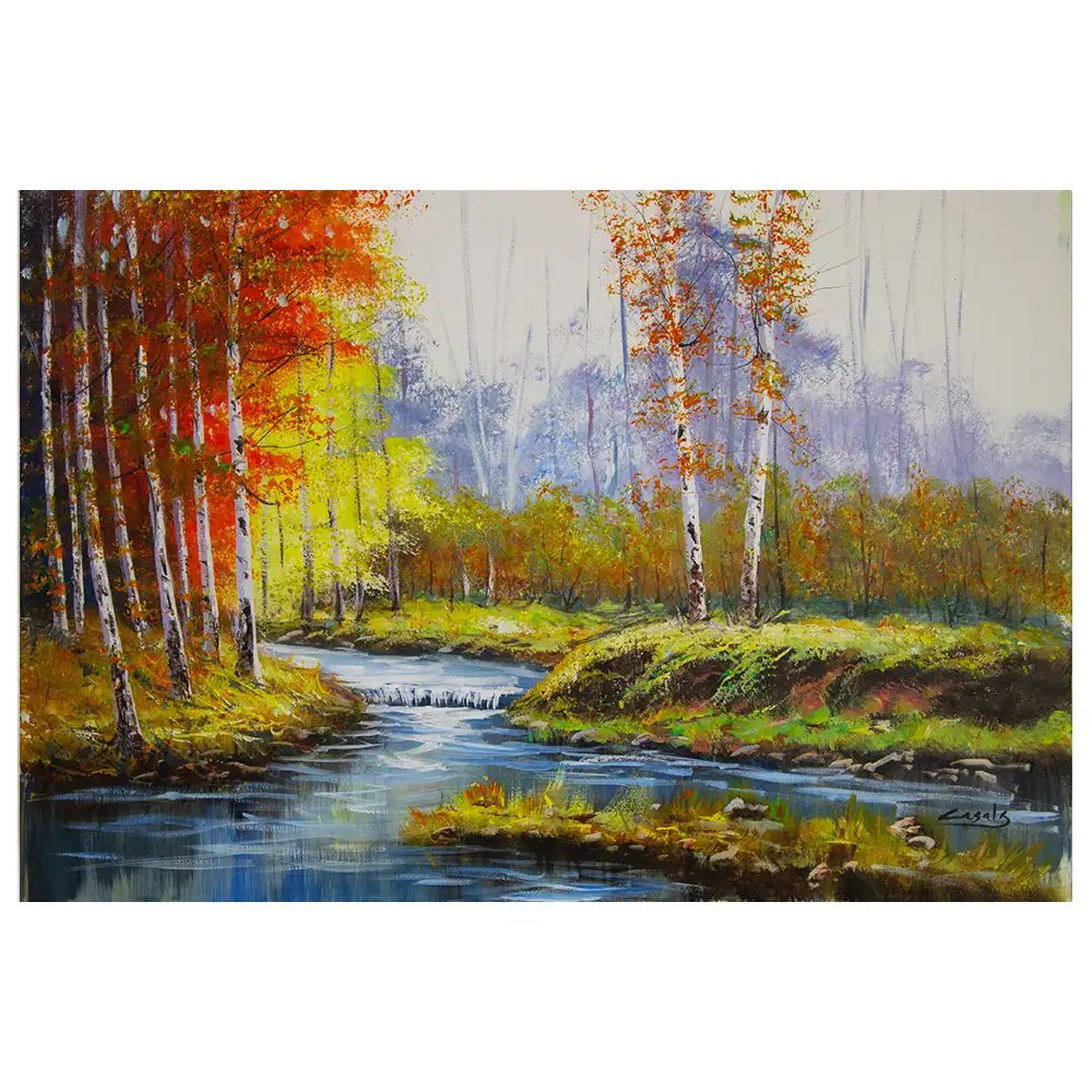 Cuadros de paisajes para salón con tonos otoñales - DekoArte