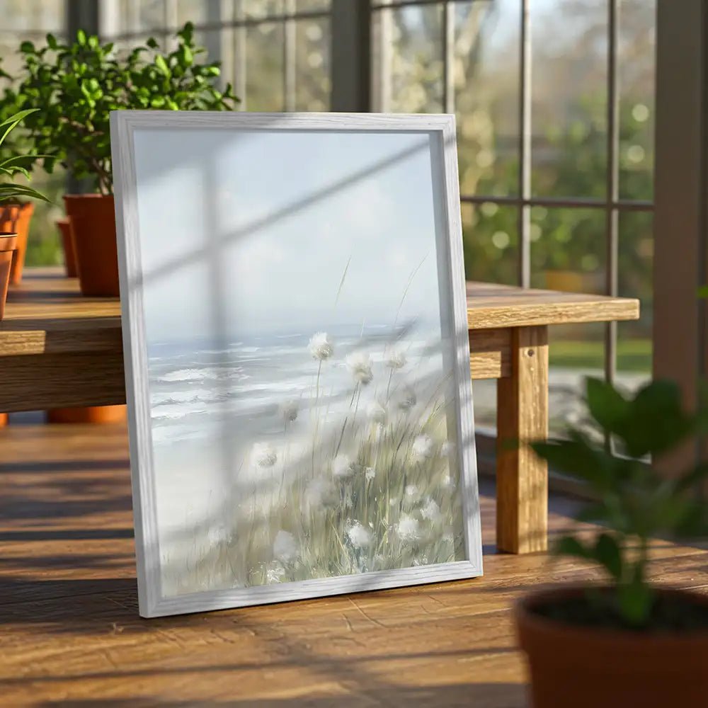 Cuadros enmarcados de playa y flores | Tonos Suaves - DekoArte