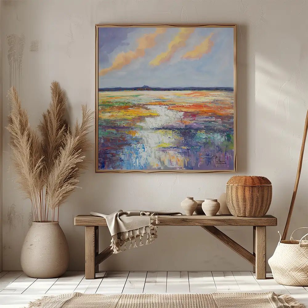 Cuadros originales | Paisaje colorido pintado a mano - DekoArte