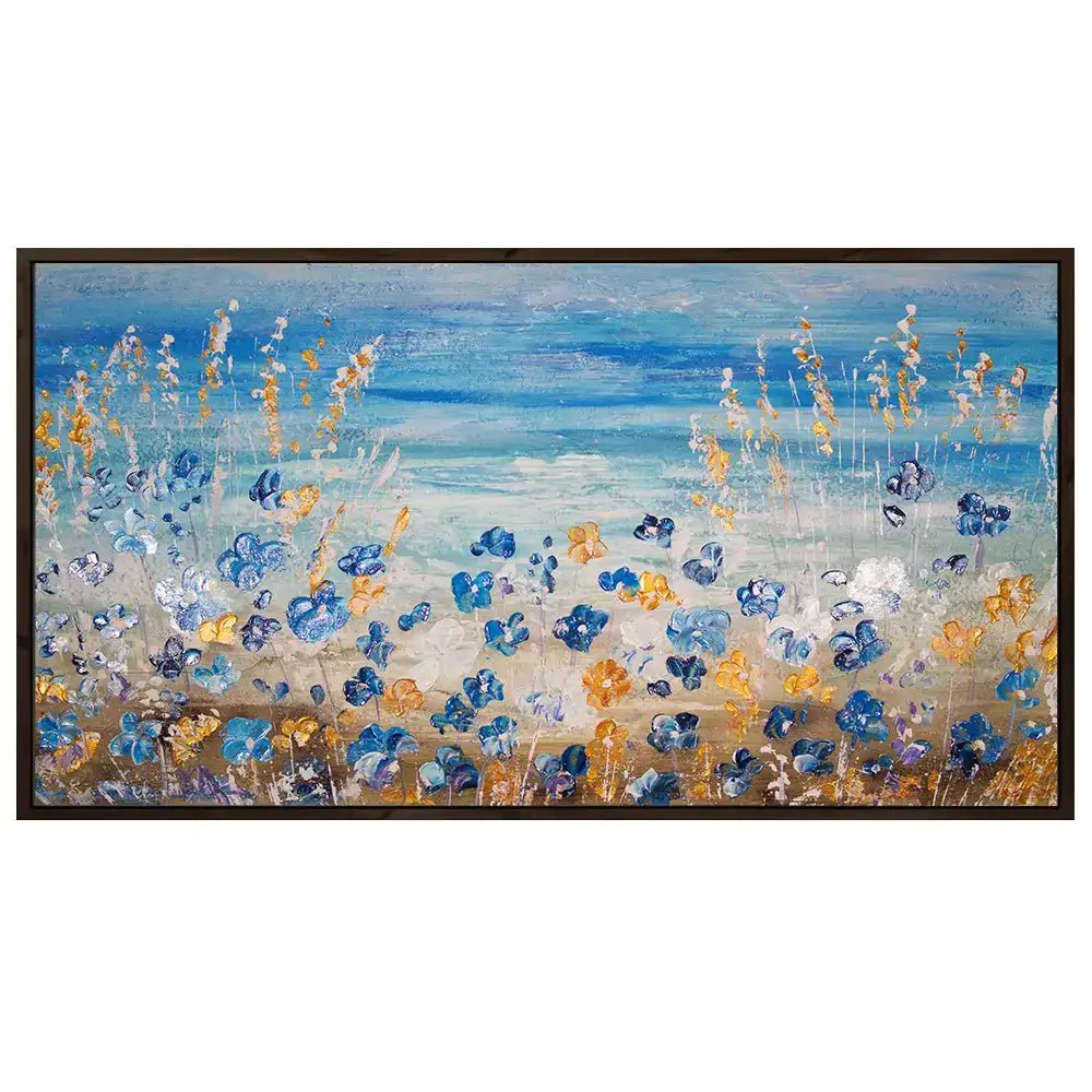 Cuadros pintados a mano del mar y flores silvestres - DekoArte