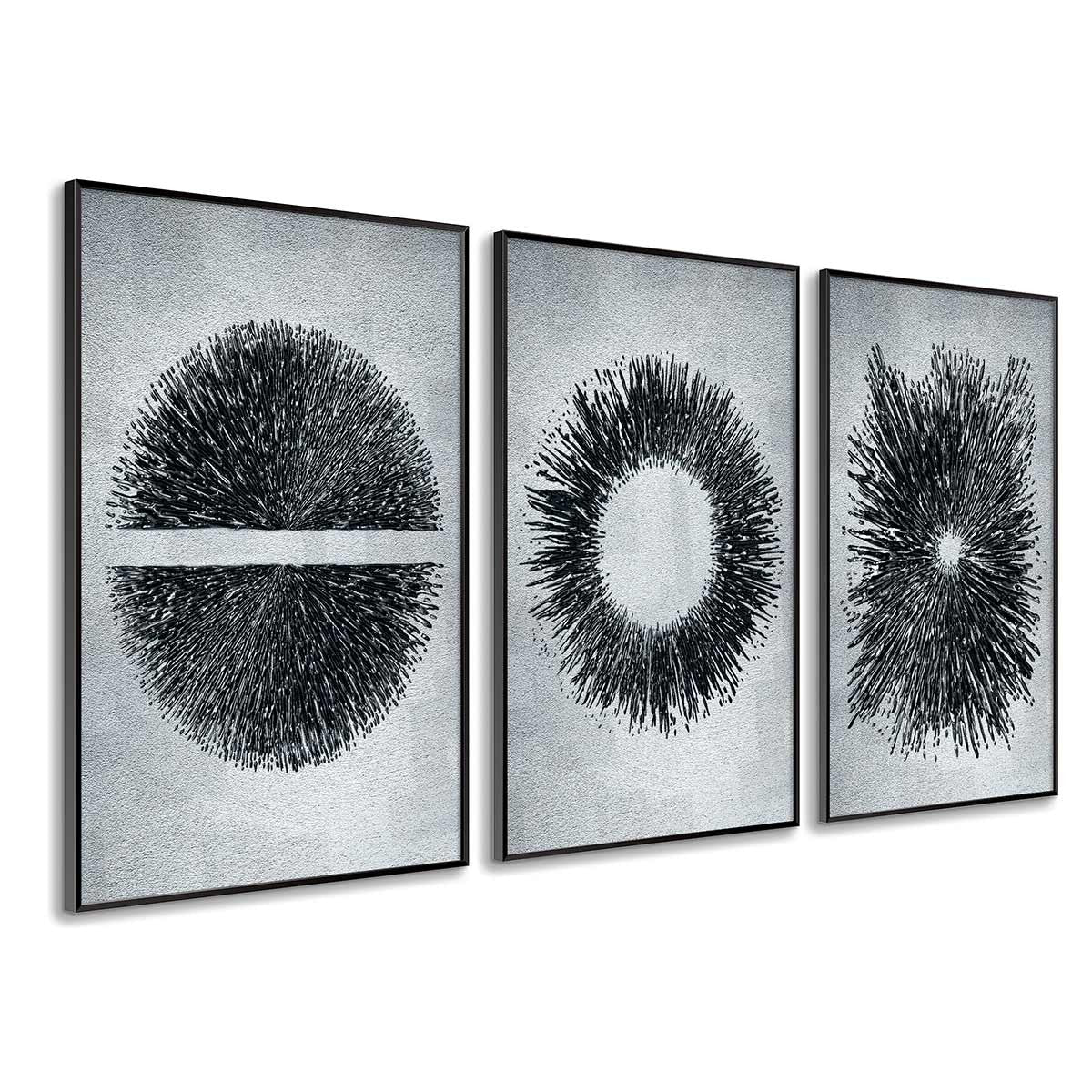 Cuadros Trípticos con Marco Negro Estilo - DekoArte