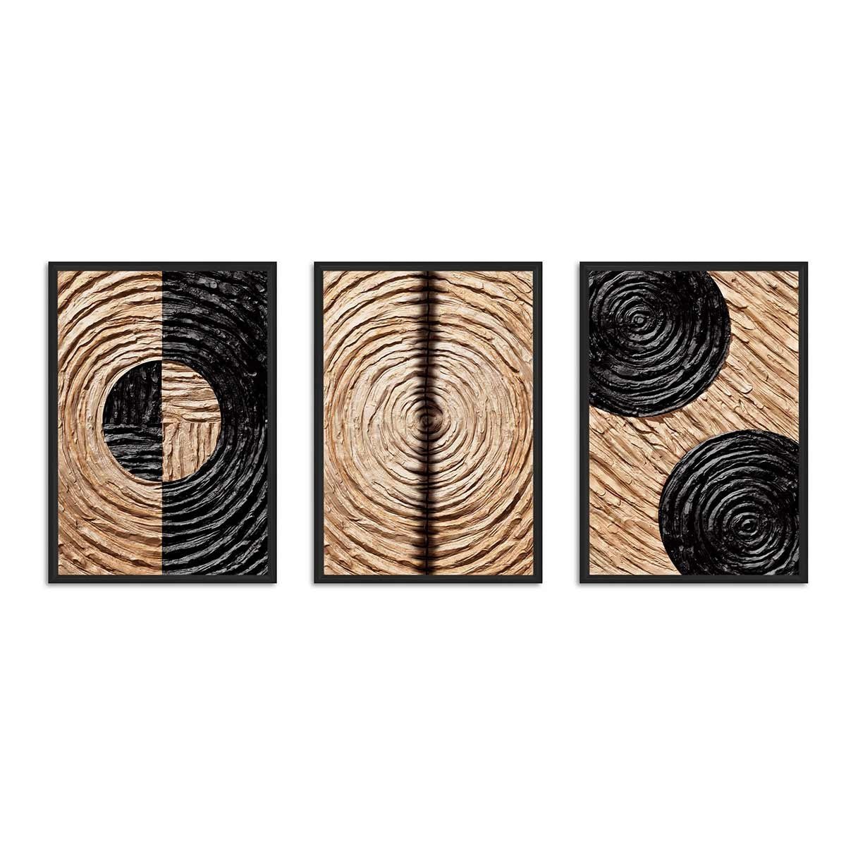 Cuadros Trípticos con Marco Negro - DekoArte