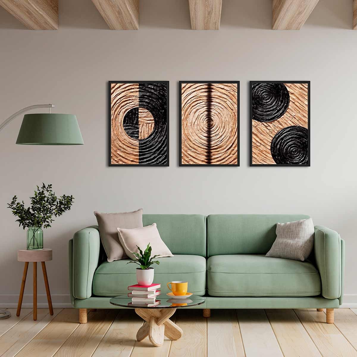 Cuadros Trípticos con Marco Negro - DekoArte