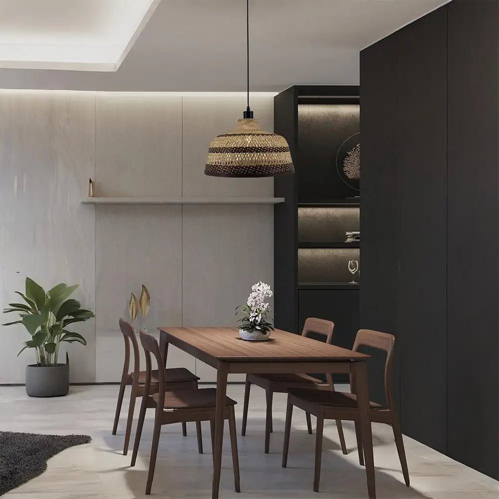 Lámpara colgante de techo en ratán natural artesanal - DekoArte