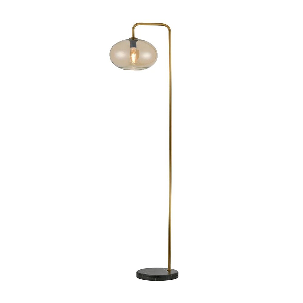 Lámpara de pie modernas de cristal y latón cepillado  - DekoArte