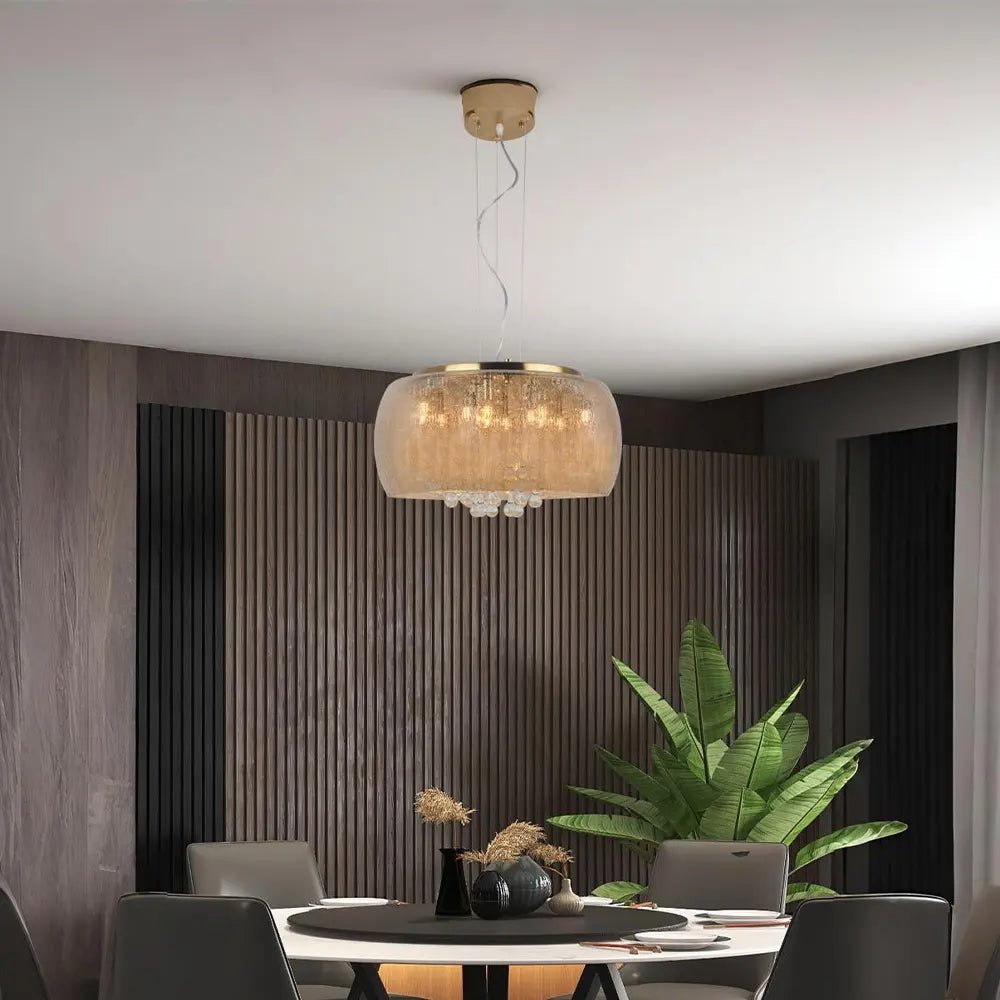 Lámpara de techo colgante con dorado de 9 focos   - DekoArte