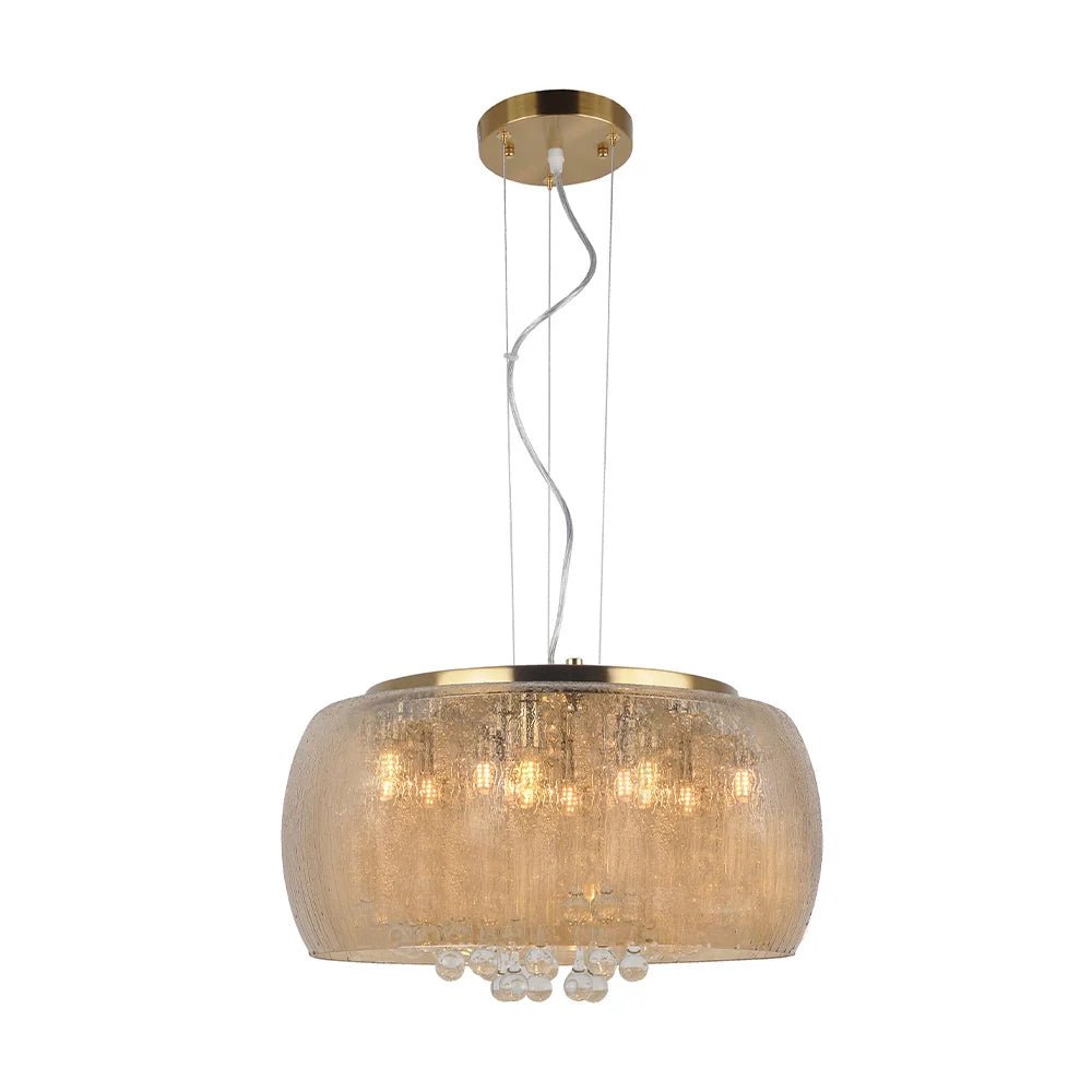 Lámpara de techo colgante con dorado de 9 focos   - DekoArte