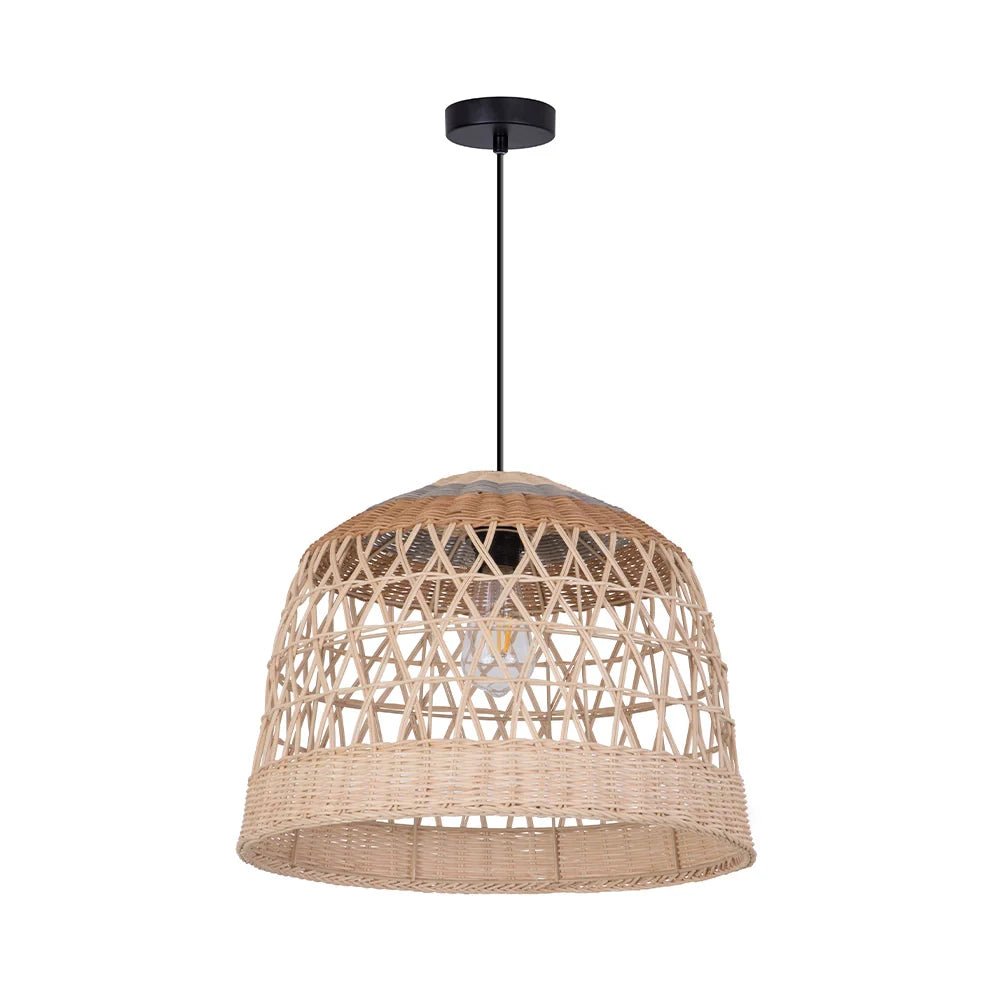 Lámpara de techo colgante de hierro y ratán | Estilo Bohemio - DekoArte