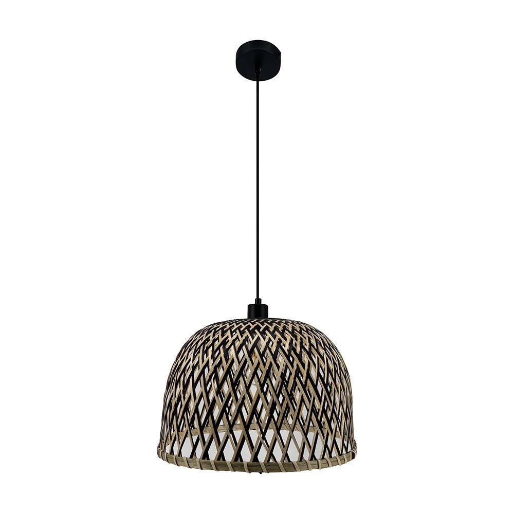 Lámpara de techo colgante de ratán e hierro | Diseño decorativo - DekoArte